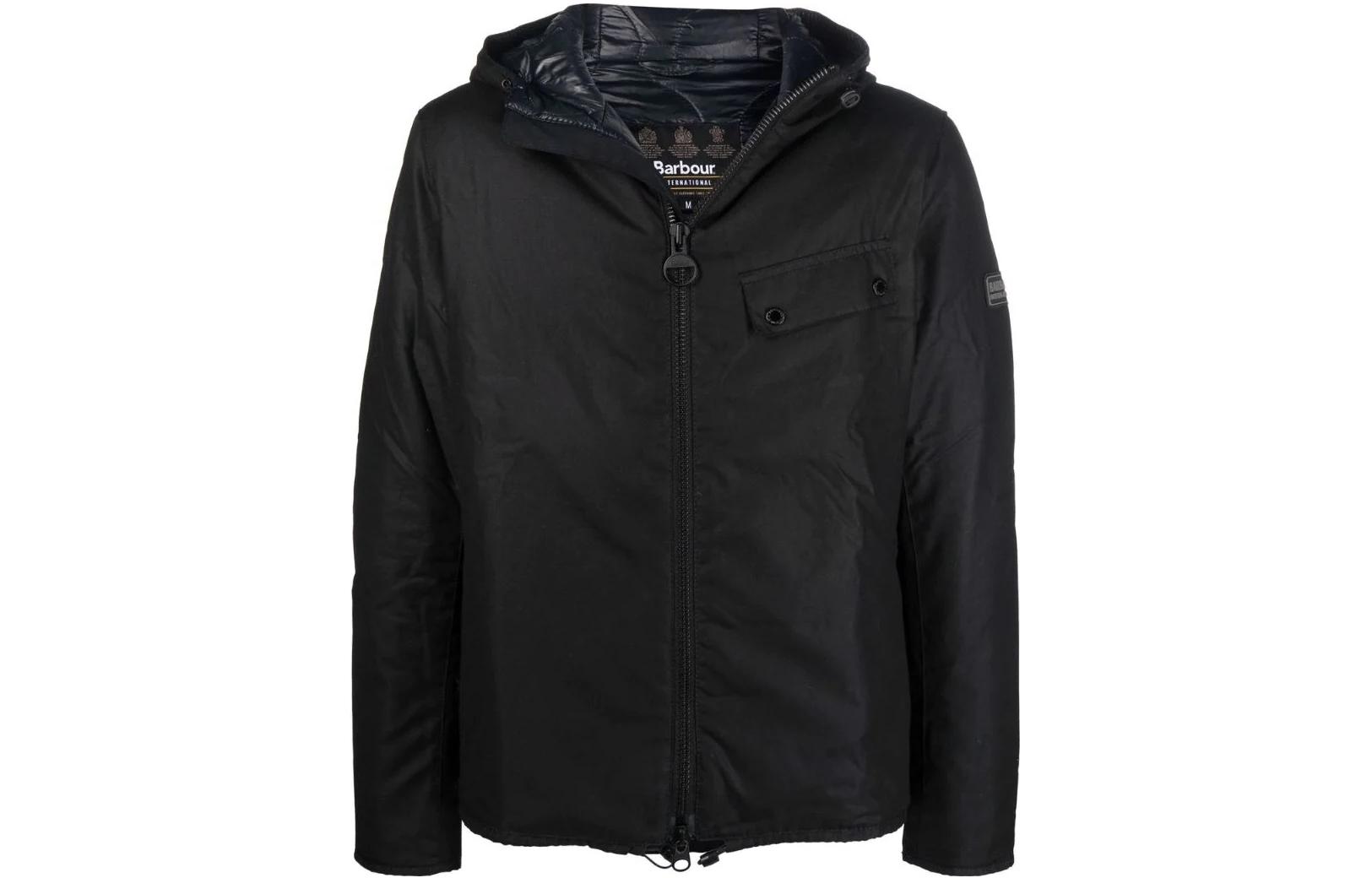 Barbour SS23 Black Waxed Cotton Hooded Casual Jacket MWX1886MWXBK71