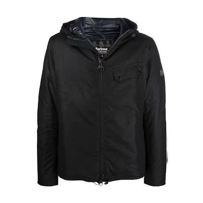 Barbour SS23 Black Waxed Cotton Hooded Casual Jacket MWX1886MWXBK71