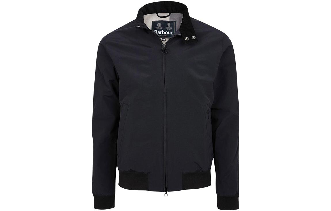 Barbour SS23 Black Waxed Cotton Jacket with Stand Collar MCA0412BK12