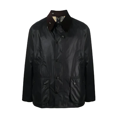 Barbour SS23 Black Waxed Jacket Casual Zip-Up 231MWX0018