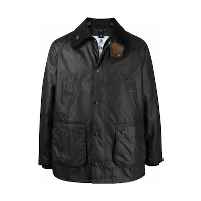 Barbour SS23 Black Waxed Jacket with Single-Breasted Collar MWX1881MWXBK91
