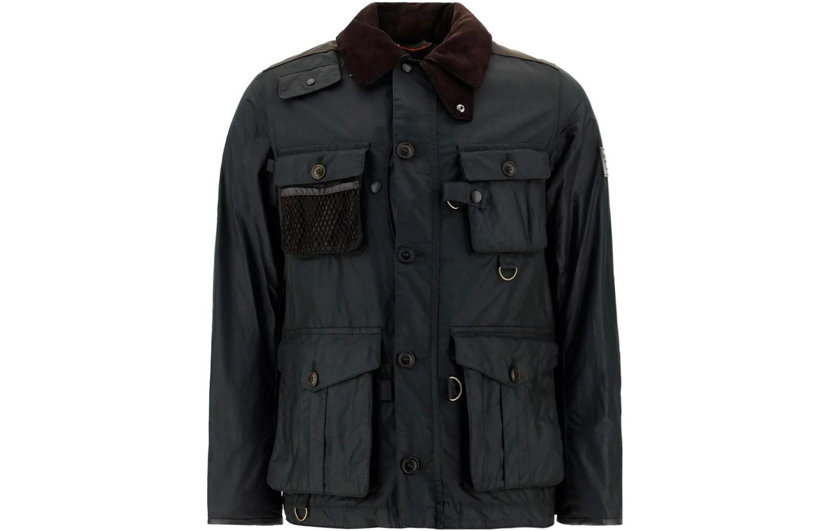 Barbour SS23 Blue Pocket Single-Breasted Collared Long-Sleeve Jacket MWX1891SG71