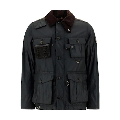 Barbour SS23 Blue Pocket Single-Breasted Collared Long-Sleeve Jacket MWX1891SG71