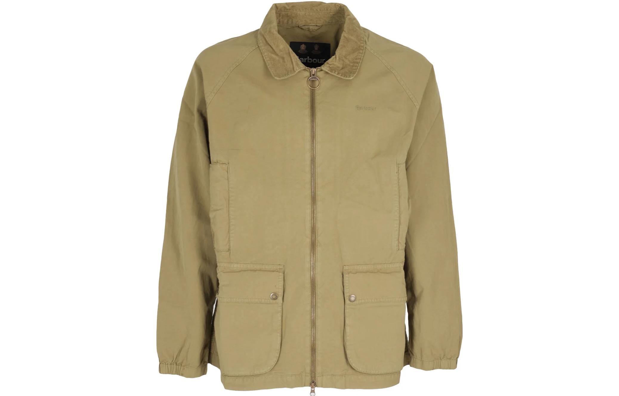 Barbour SS23 Brown Solid Zip-Up Long-Sleeve Collar Jacket MCA0835092OL11