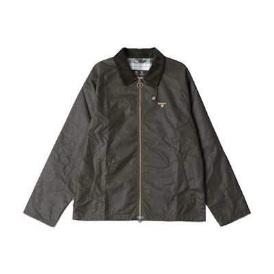 Barbour SS23 Green Waxed Jacket with Solid Color Logo Embroidery MWX2067MWXOL71