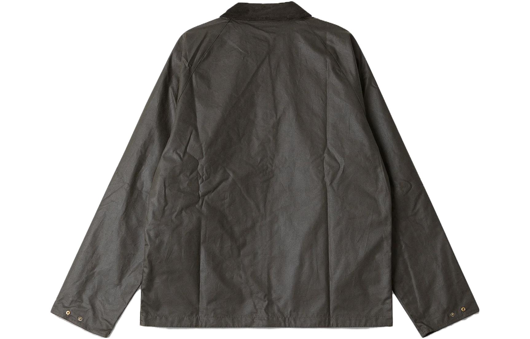 Lookbook Barbour SS23 Chaqueta Verde Encerada con Logo Bordado de Color Sólido MWX2067MWXOL71