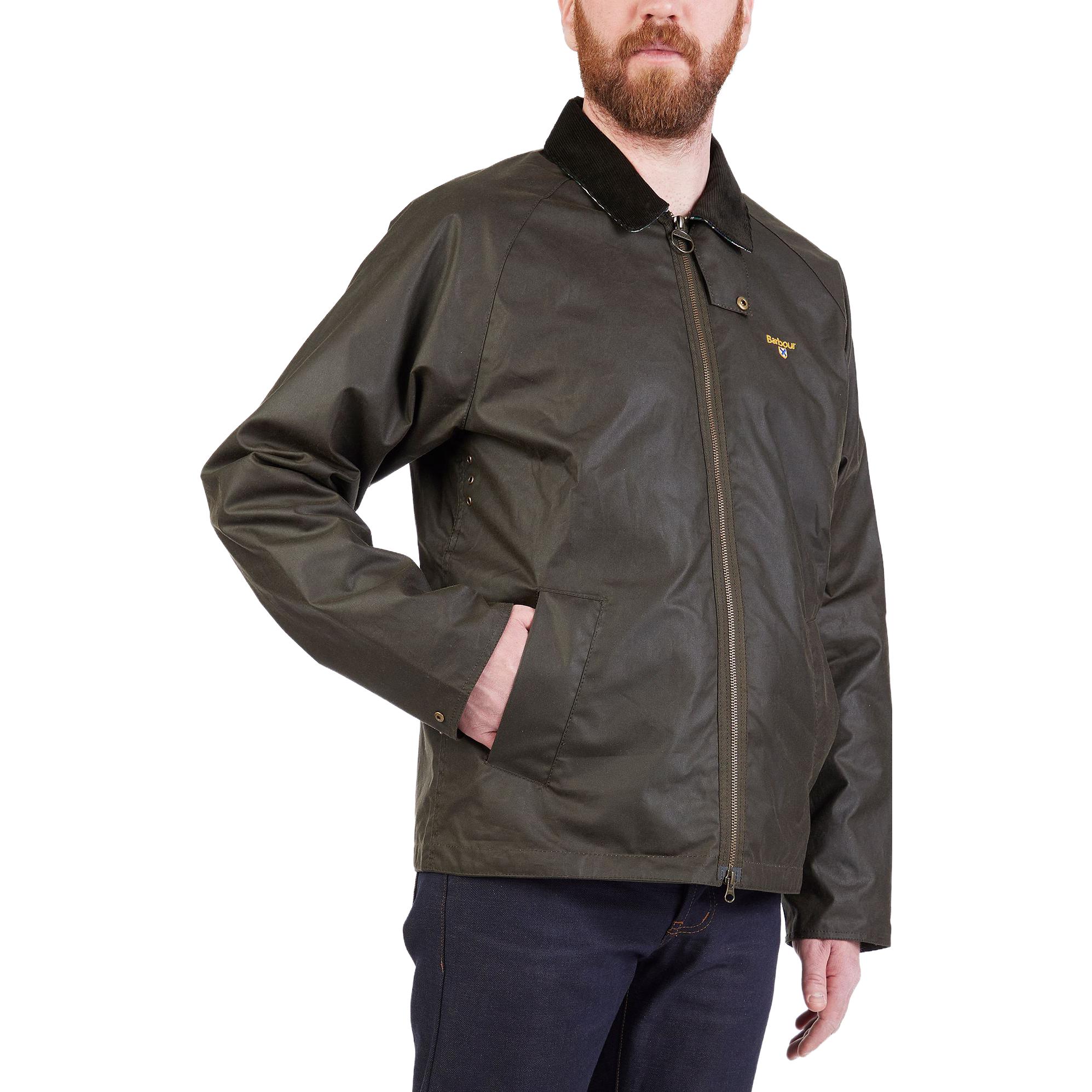Purchase Barbour SS23 Chaqueta Verde Encerada con Logo Bordado de Color Sólido MWX2067MWXOL71