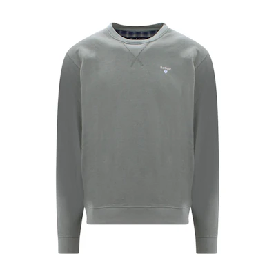 Barbour SS23 Grey Crewneck Sweatshirt with Solid Logo Print Long Sleeve MOL0418MOLGN49