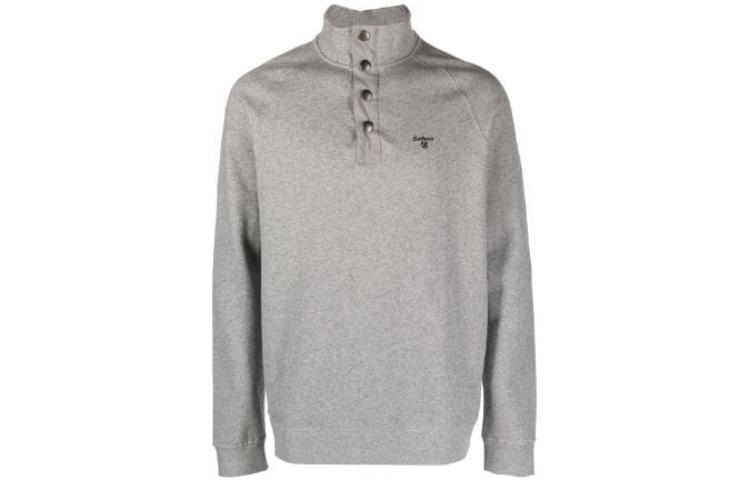 Barbour SS23 Grey High-Neck Sweatshirt with Embroidered Logo MOL0260GY52