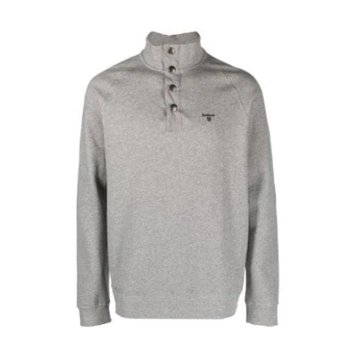 Barbour SS23 Grey High-Neck Sweatshirt with Embroidered Logo MOL0260GY52