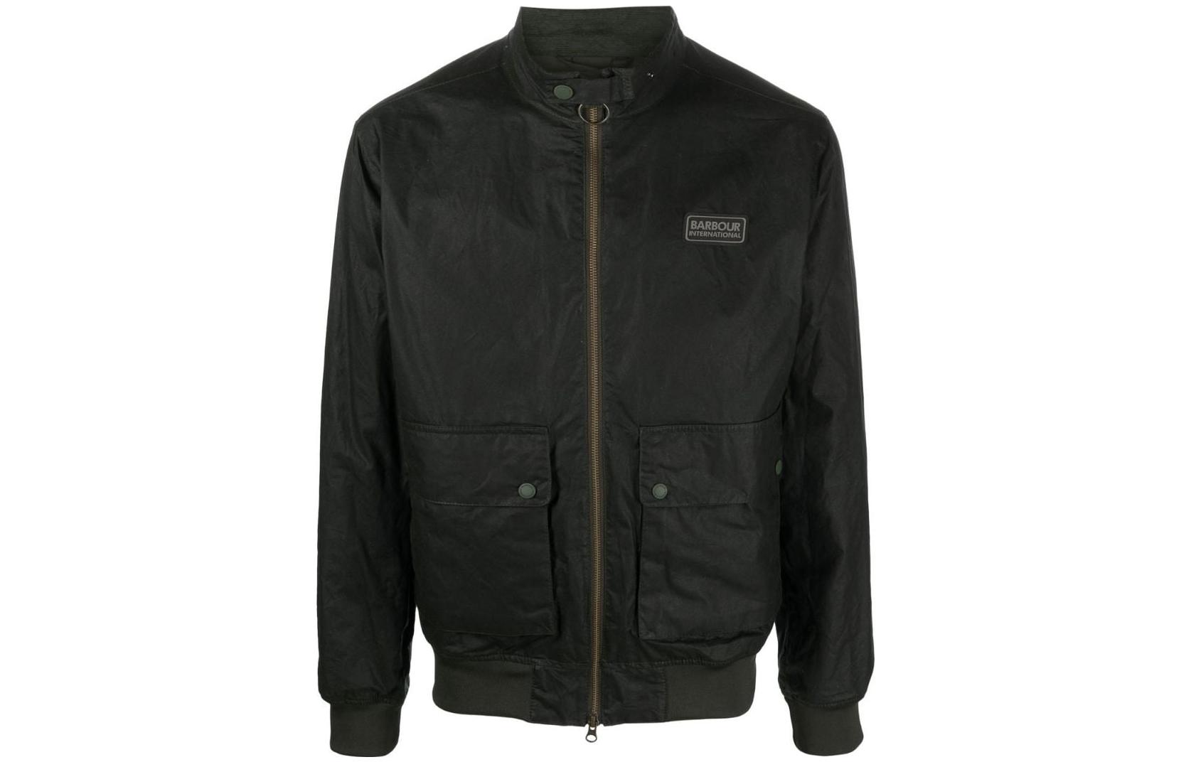 Barbour SS23 Lightweight Waxed Zipped Jacket Black MWX2158SG71