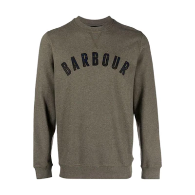 Barbour SS23 Logo Print Crewneck Pullover Sweatshirt MOL0410GN93