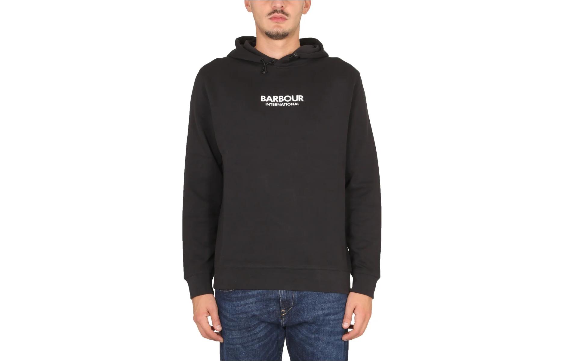 Barbour SS23 Logo Print Sweatshirt Black MOL0387BK31