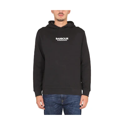 Barbour SS23 Logo Print Sweatshirt Black MOL0387BK31