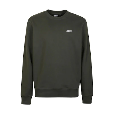 Barbour SS23 Olive Green Logo Print Crewneck Long-Sleeve Sweater MOL0503GN91FOREST