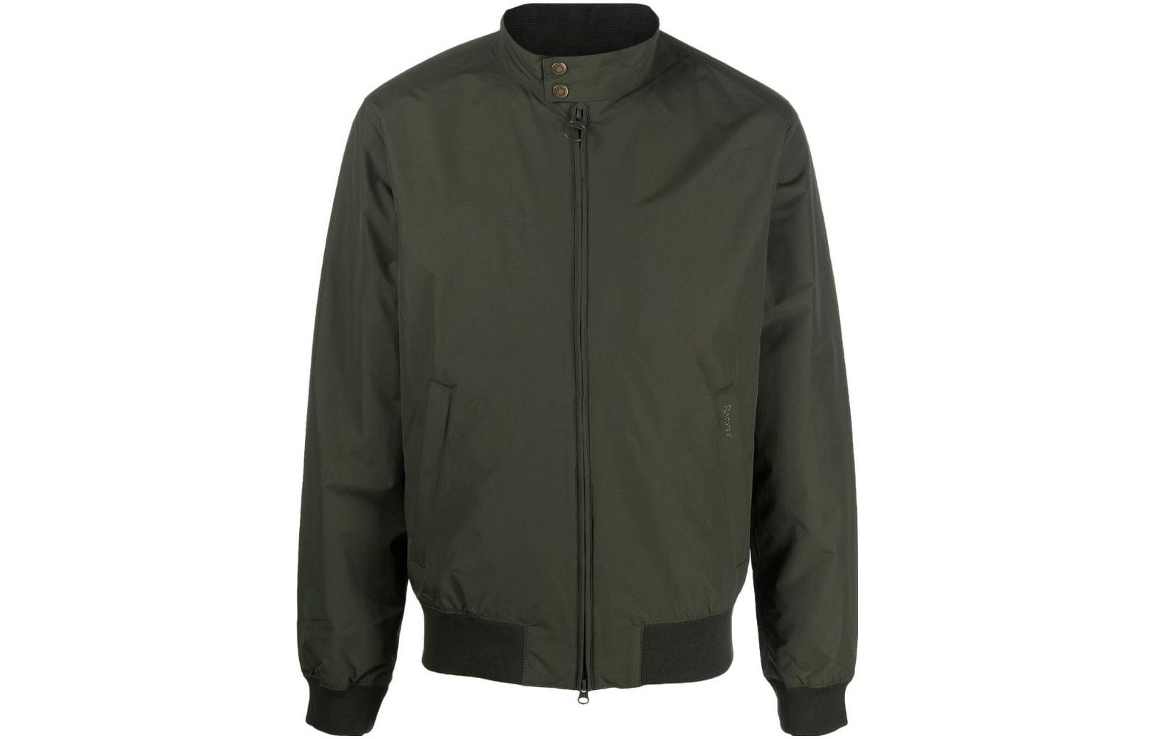 Barbour SS23 Olive Green Solid Stand Collar Zip Jacket MCA0412OL51 圖 2