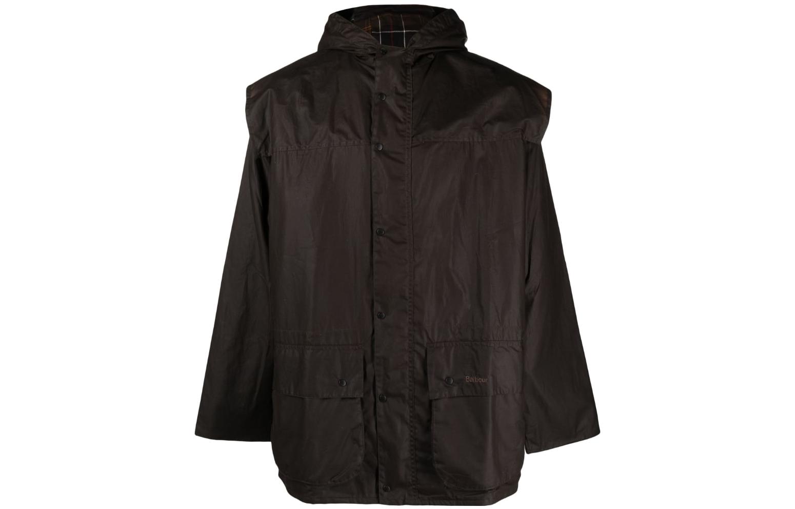 Barbour SS23 Olive Green Waxed Hooded Jacket MWX0011MWX