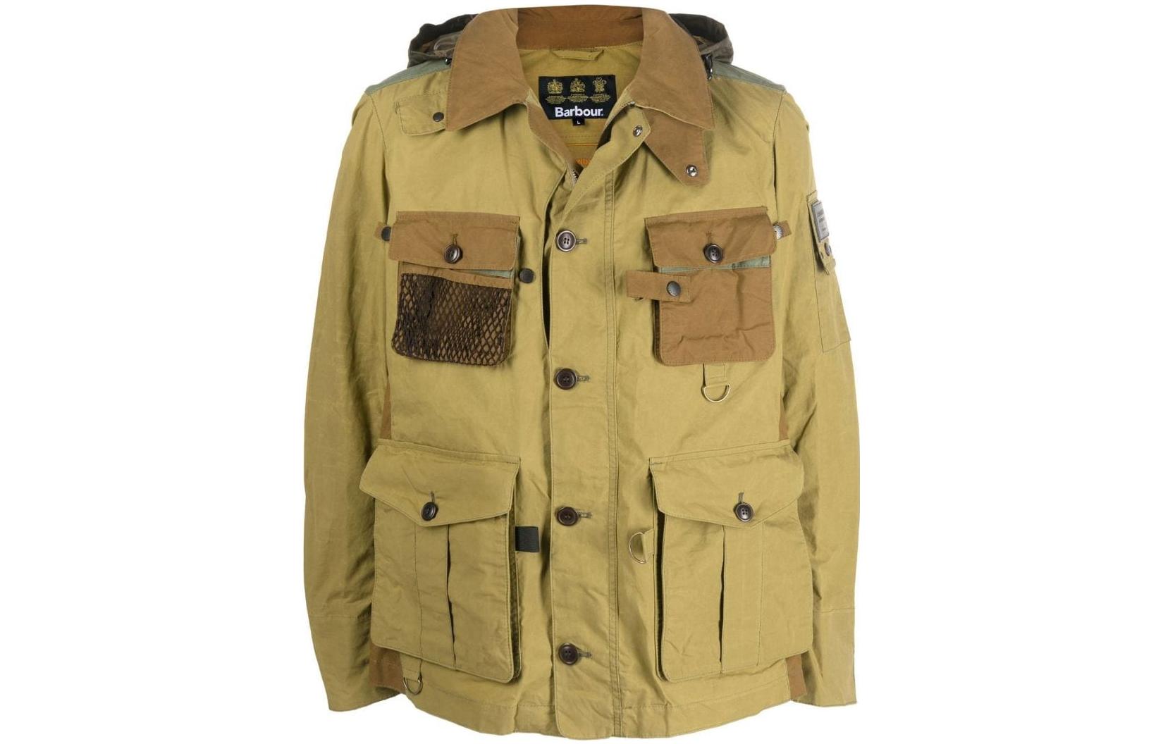 Barbour SS23 Patchwork Utility Jacket in Khaki MCA0773MCA