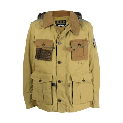 Barbour SS23 Patchwork Utility Jacket in Khaki MCA0773MCA