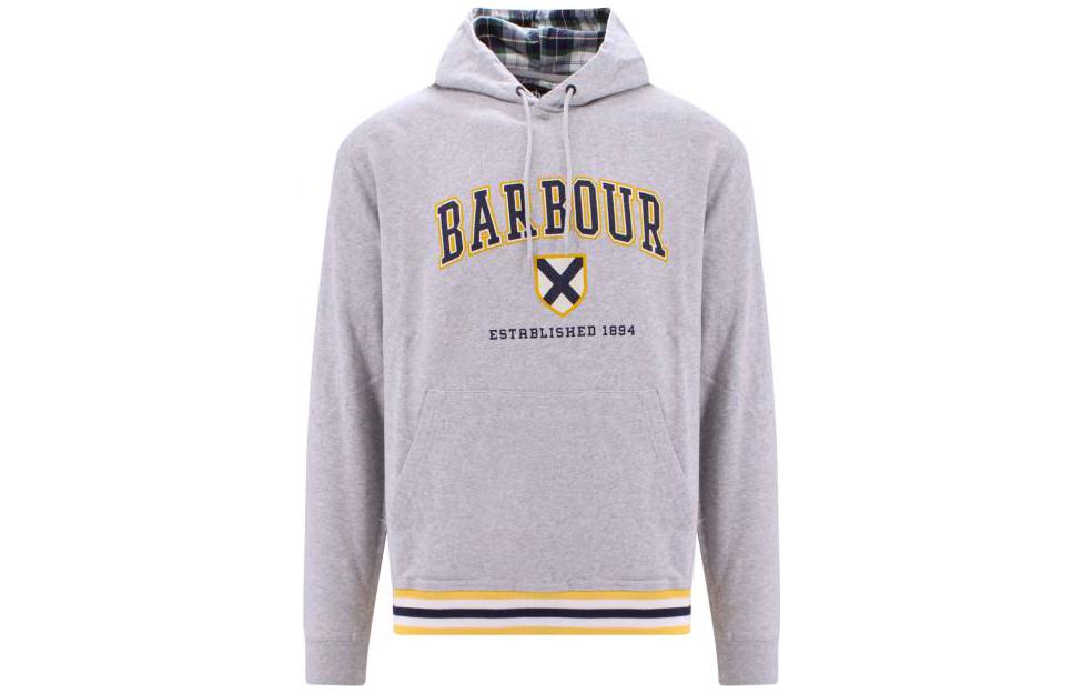 Barbour SS23 Purple Letter Stripe Hooded Long Sleeve Hoodie MOL0485MOLGY52