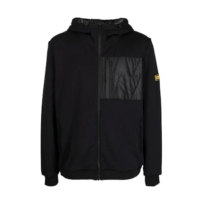 Barbour SS23 Quilted Panel Hooded Zip Jacket Black Mens MQS0022BK11