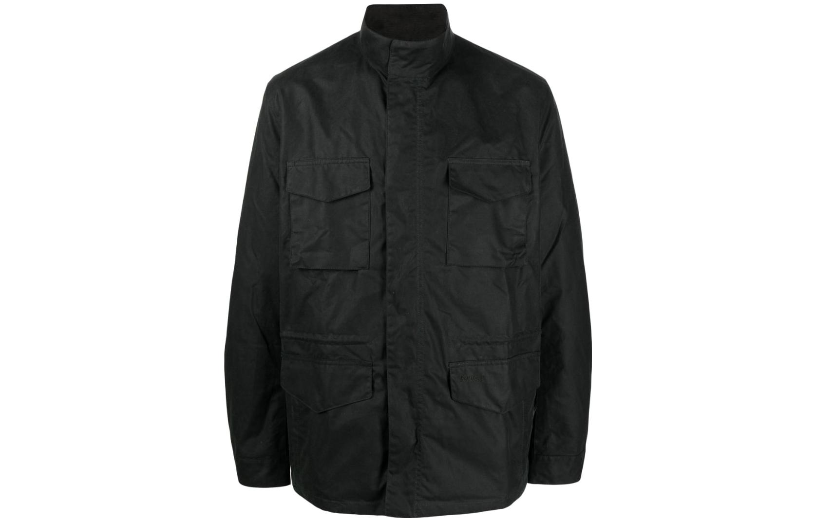 Barbour SS23 Sage Green Waxed Jacket with Pocket and Stand Collar for Men MWX2154NY92