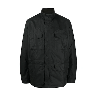 Barbour SS23 Sage Green Waxed Jacket with Pocket and Stand Collar for Men MWX2154NY92