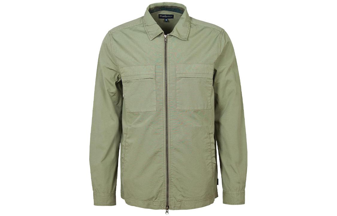 Barbour SS23 Solid Color Casual Zip-Up Jacket Olive Green MOS0276GN49