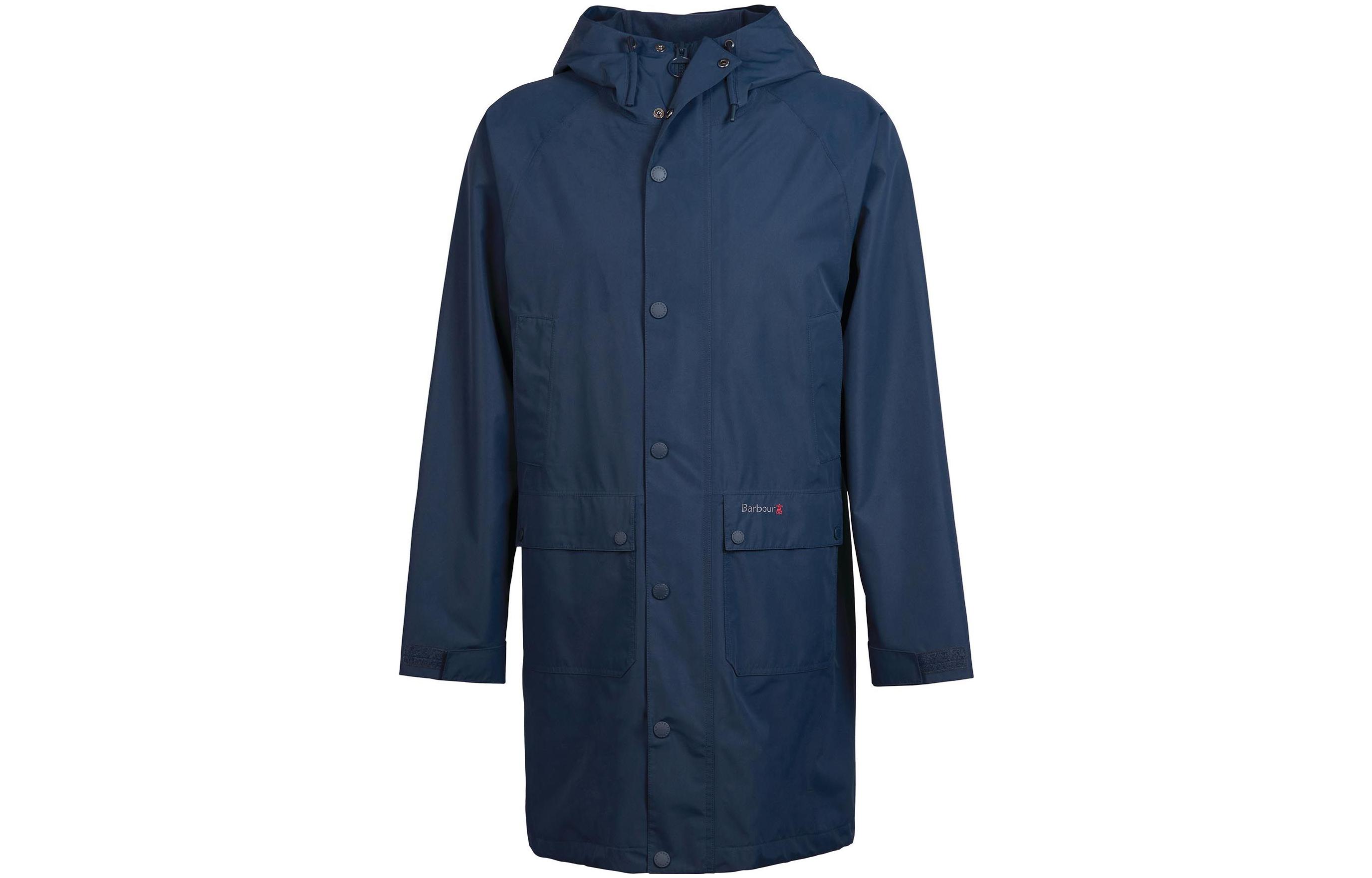 Barbour SS23 Solid Color Hooded Mid-Length Jacket Men’s Blue MWB0996GN61-NY