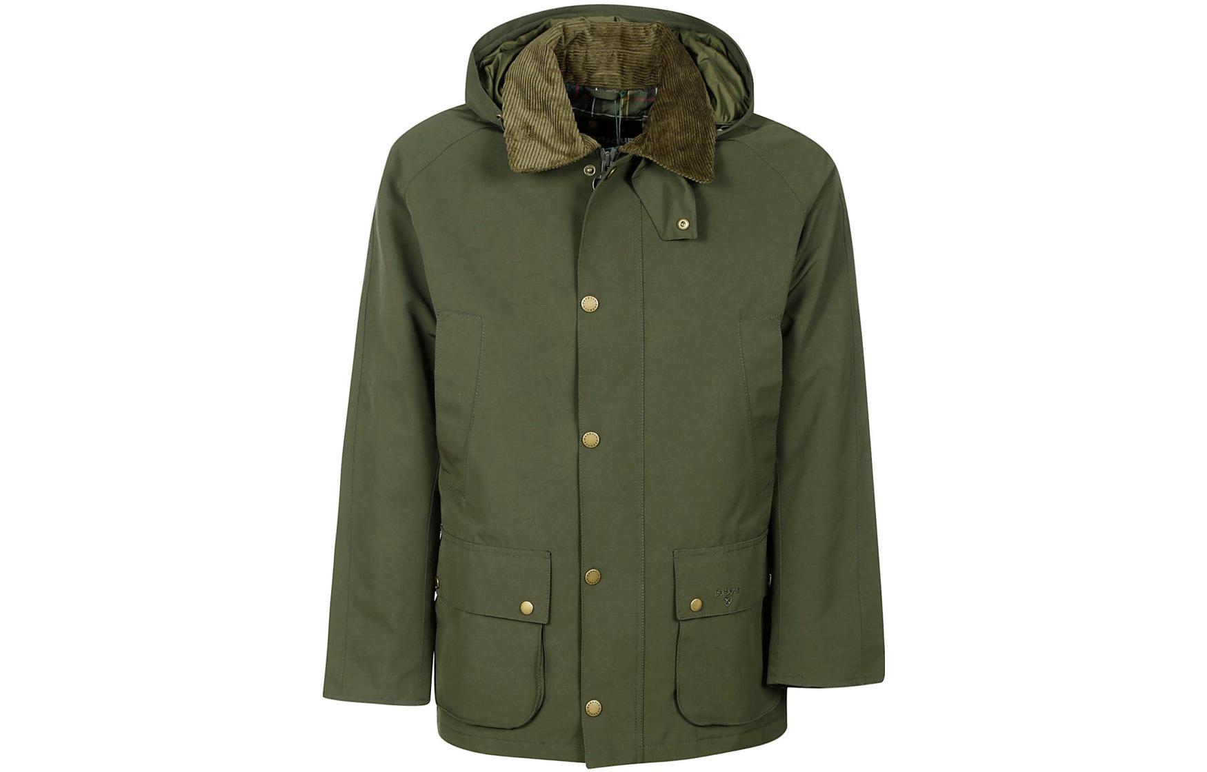 Barbour SS23 Solid Color Hooded Zip Jacket Green MWB1001MWBSG51
