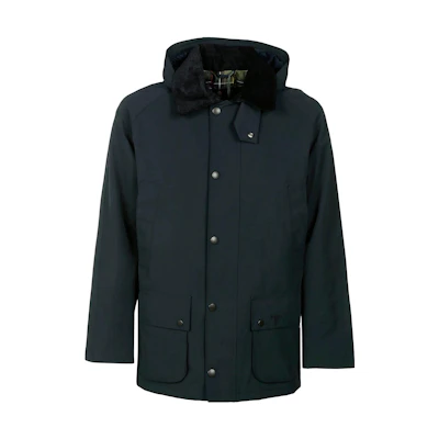 Barbour SS23 Solid Color Hooded Zip Long Sleeve Jacket Men’s Blue MWB1001MWBNY51