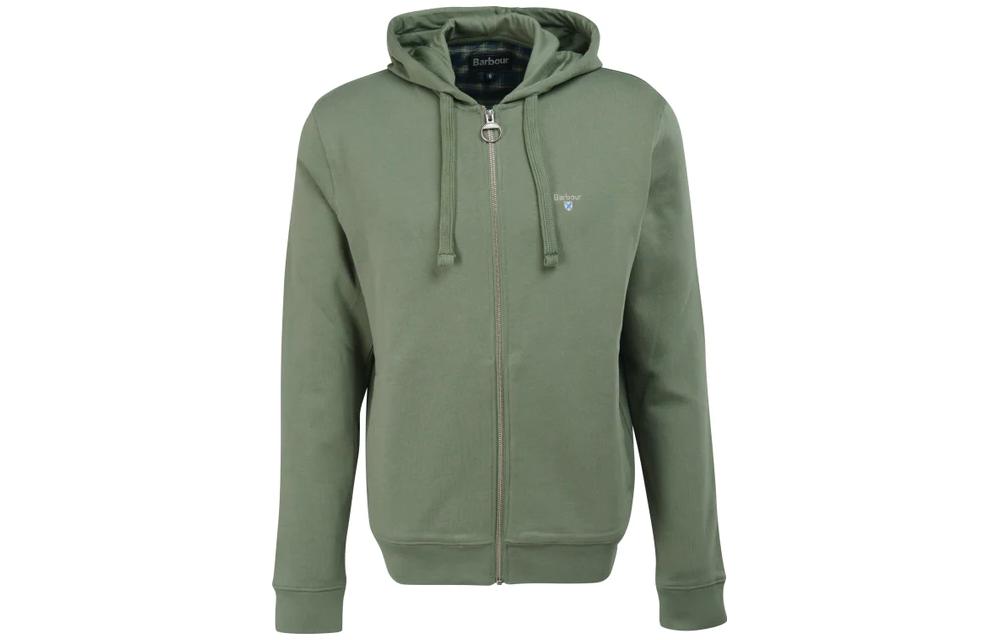 Barbour SS23 Solid Logo Embroidered Zip Hoodie Unisex - Agave Green MOL0417GN49