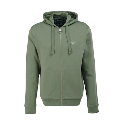 Barbour SS23 Solid Logo Embroidered Zip Hoodie Unisex - Agave Green MOL0417GN49