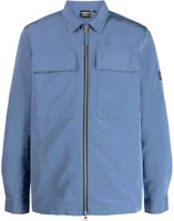 Barbour SS23 Solid Logo Patch Zip Jacket Mens Blue MOS0289BU57 Barbour SS23 Solid Logo Patch Zip Jacket Mens Blue MOS0289BU57