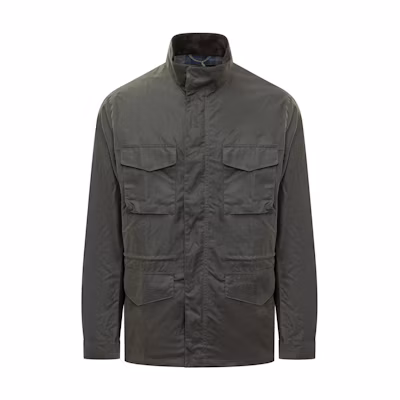 Barbour SS23 Solid Pocket Stand Collar Long Sleeve Jacket Men’s Army Green 231MWX2154SG51