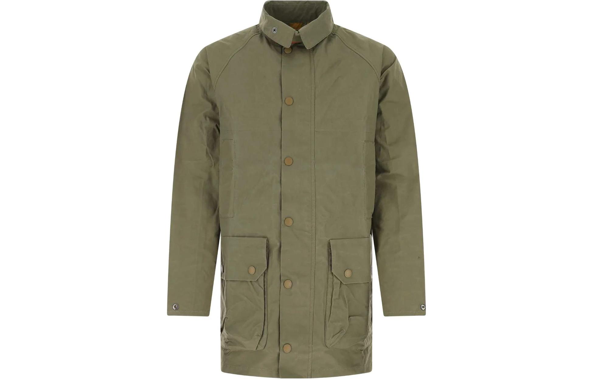 Barbour SS23 Solid Single-Breasted Long-Sleeve Jacket Army Green MCA0757GN52