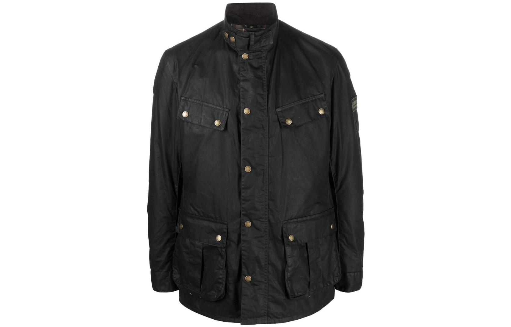 Barbour SS23 Solid Waxed Button-Up Jacket Green MWX1468SG71