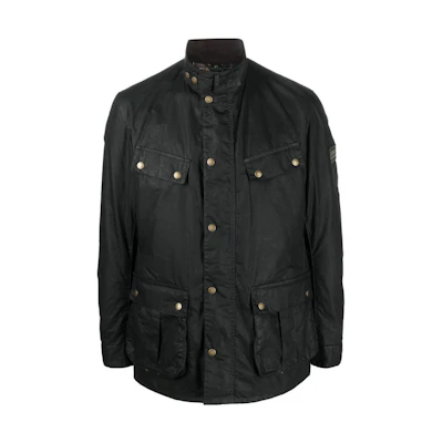 Barbour SS23 Solid Waxed Button-Up Jacket Green MWX1468SG71