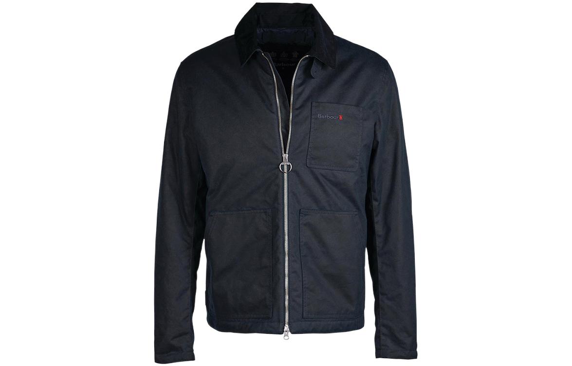 Barbour SS23 Waxed Zipper Workwear Jacket Navy Blue MWX2041NY51