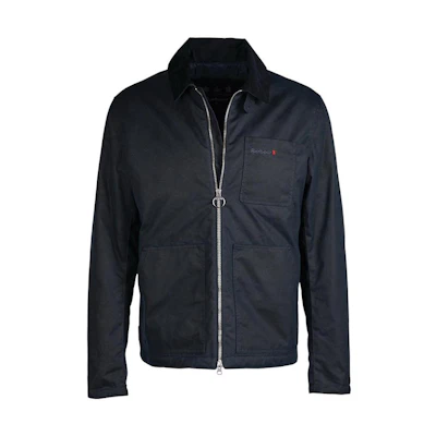 Barbour SS23 Waxed Zipper Workwear Jacket Navy Blue MWX2041NY51