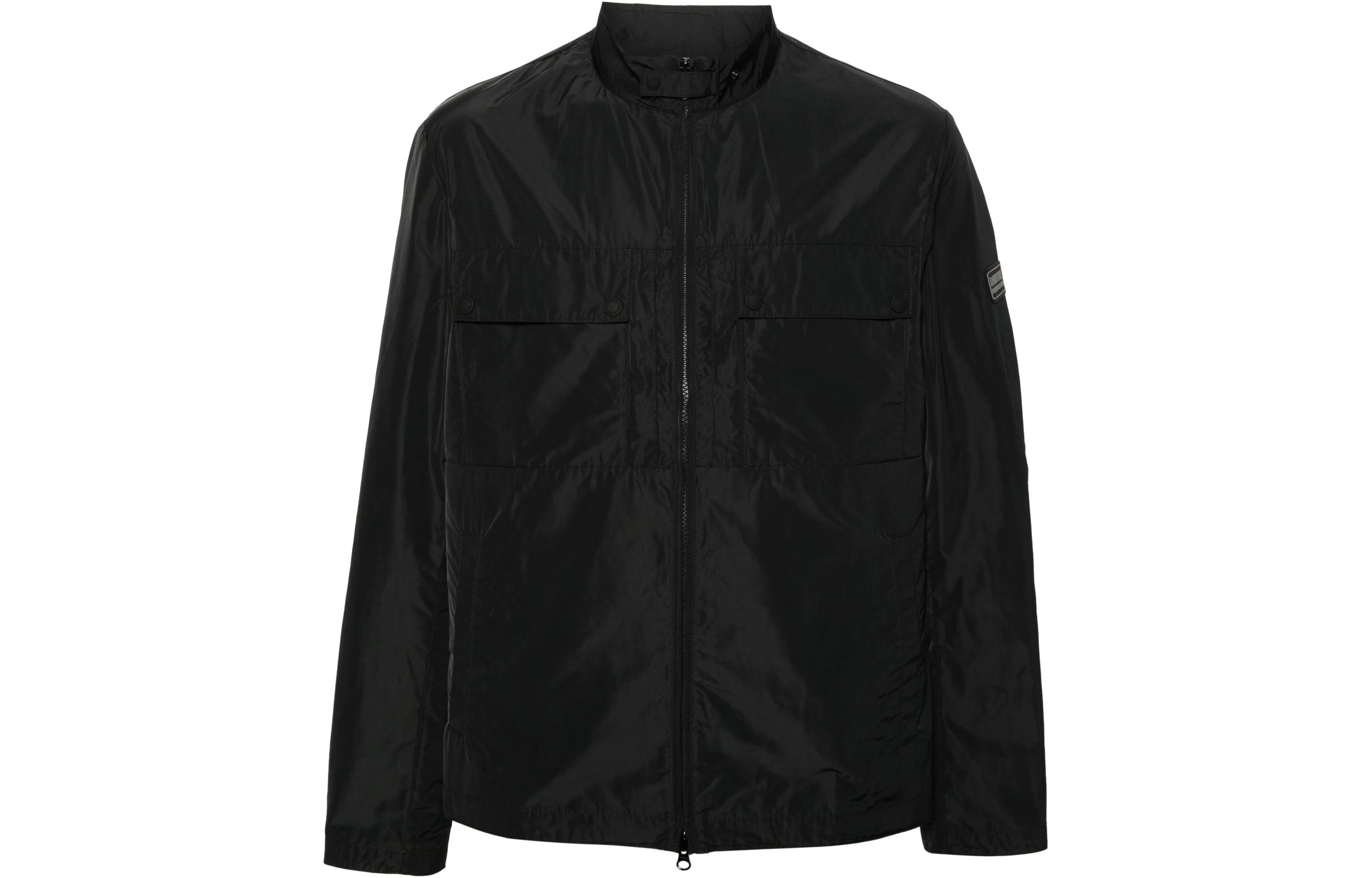 Barbour SS24 Black Zip-Up Long Sleeve Jacket with Stand Collar MCA0984-BLACK