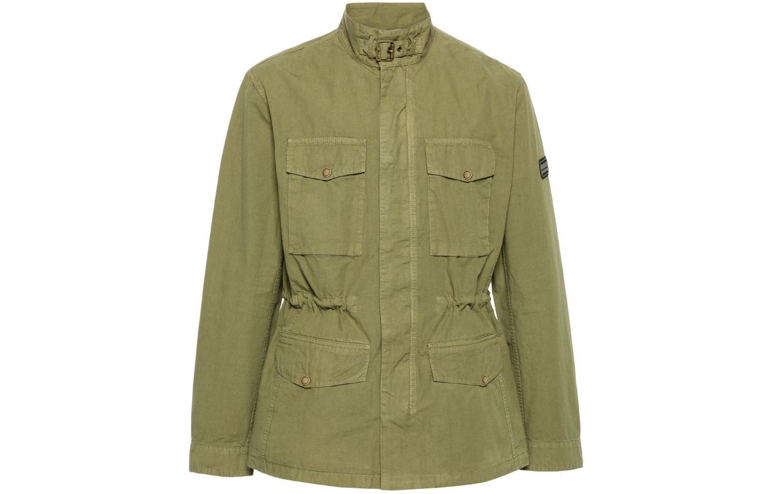 Barbour SS24 Green High-Neck Logo Patch Jacket Long Sleeve MCA0989OL31