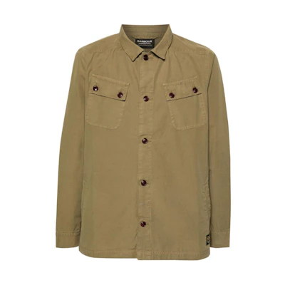 Barbour SS24 Olive Green Plain Collar Long-Sleeve Jacket MOS0363OL32