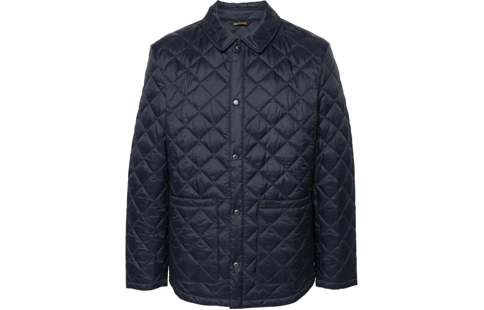 Barbour SS24 Quilted Collar Long Sleeve Jacket Navy Blue () MQU1767-SEAMILITARYBLUE