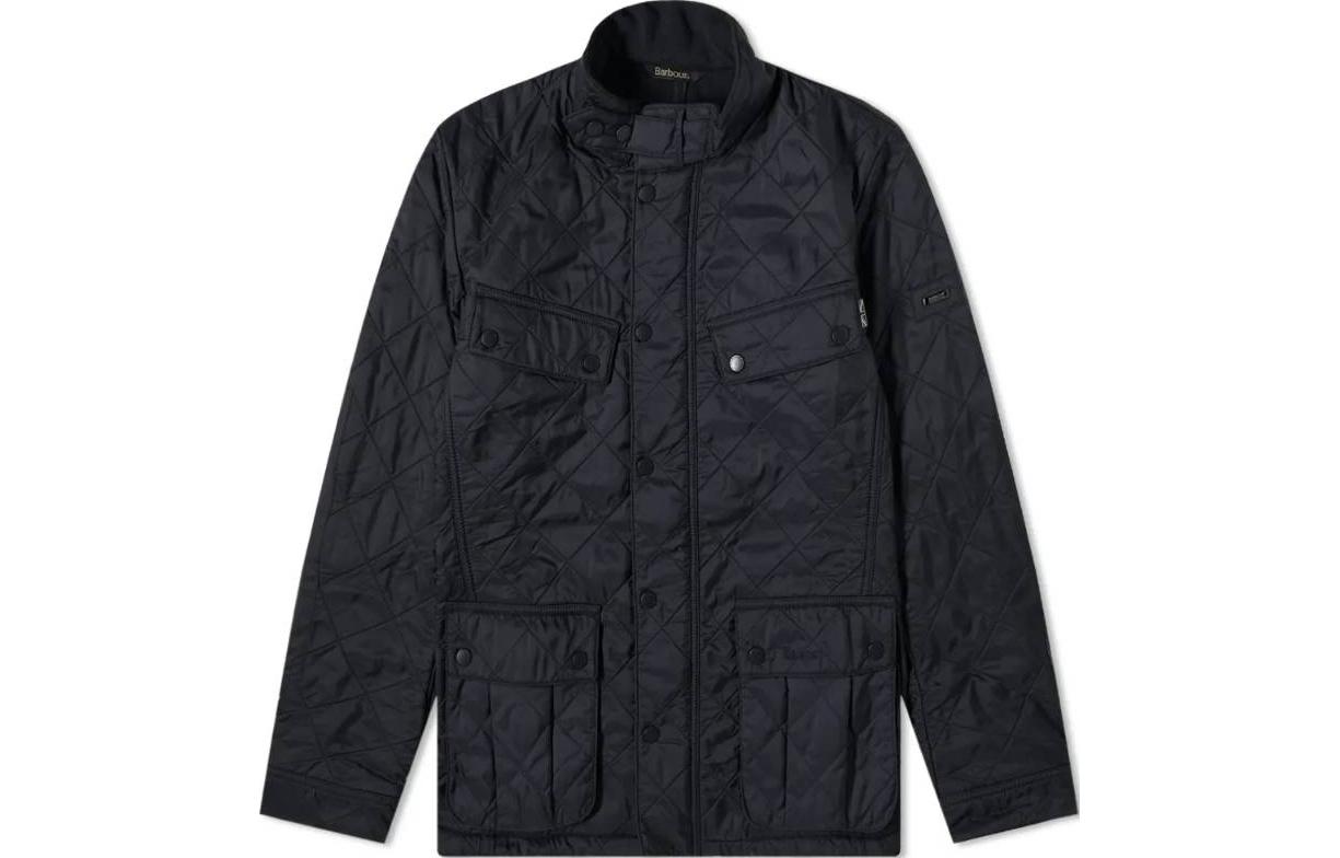 Barbour SS24 Solid Color Casual Stand-Up Collar Jacket Blue MQU0365NY91