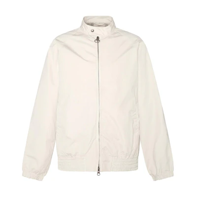 Barbour SS24 Solid Zip Casual Jacket in Off-White MCA0996ST17