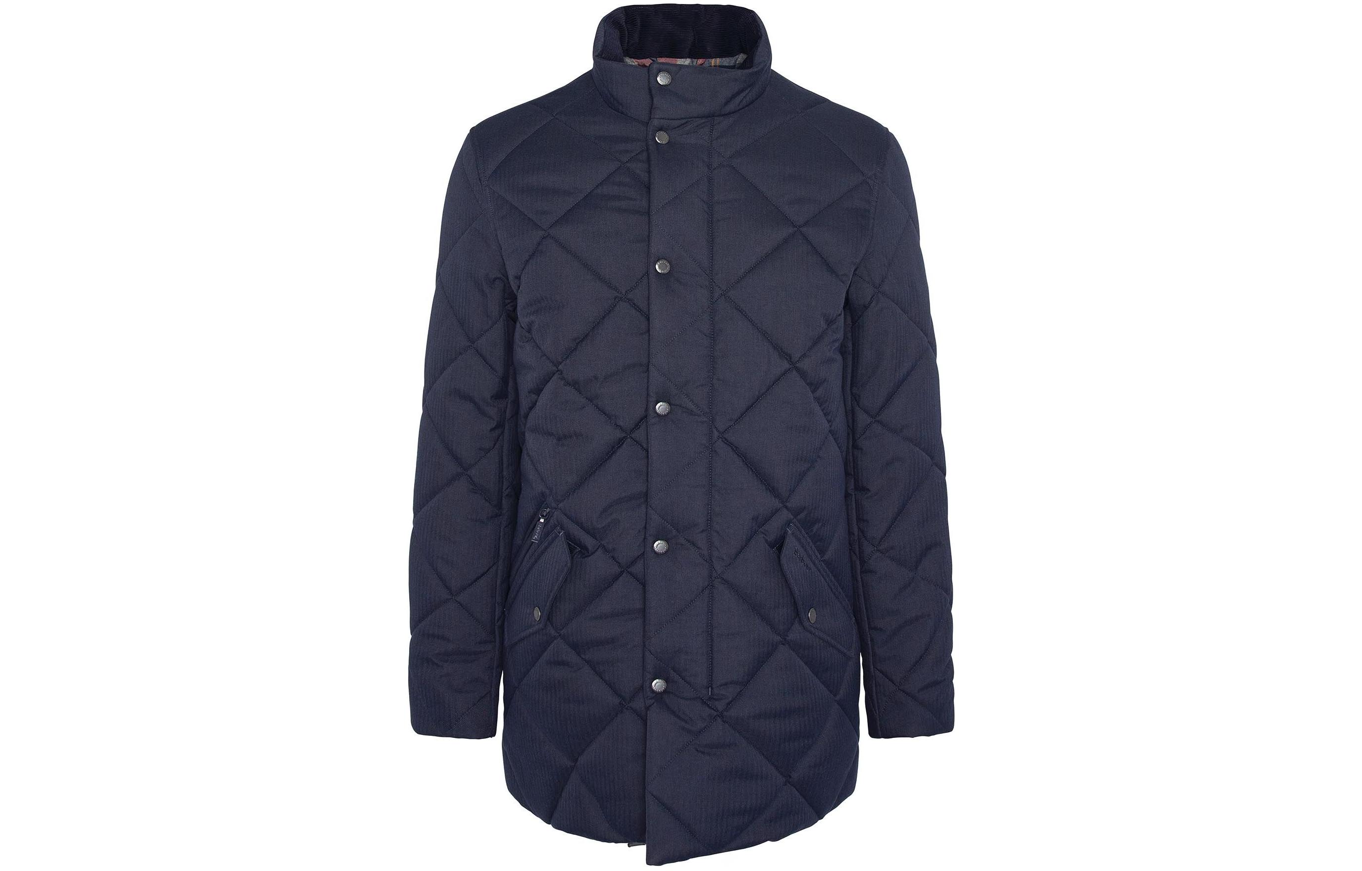 Barbour Standford Chelsea Quilted High Neck Jacket Navy Blue Mens Casual Outerwear MQU1755NY91