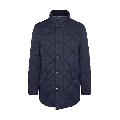 Barbour Standford Chelsea Quilted High Neck Jacket Navy Blue Mens Casual Outerwear MQU1755NY91