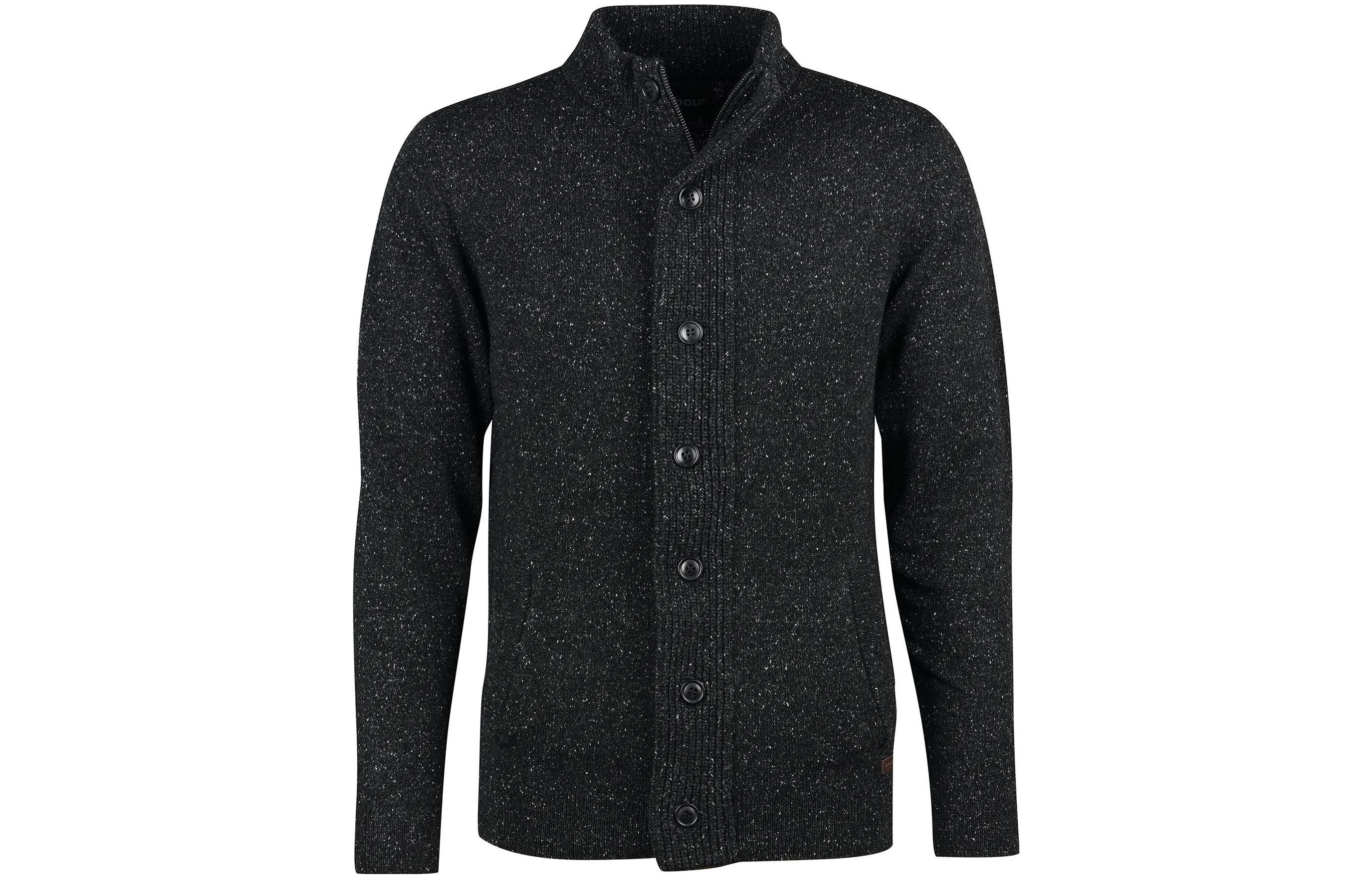 Barbour Tisbury Zip Up Jumper Solid Black Fitted Jacket MKN1341BK31