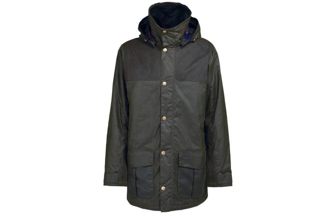 Barbour Two-Tone Waxed Canvas Hooded Jacket Green MWX2189OL99